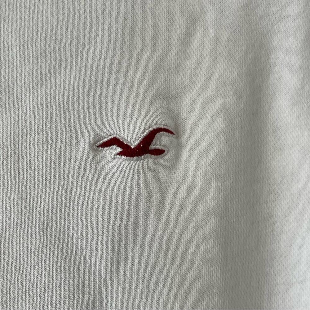 Hollister Hoodie Sweatshirt Size Large Women’s White Distressed - Picture 7 of 8